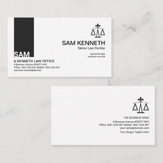 Eenvoudig minimalistisch zwart tapijt visitekaartje (Voorkant / Achterkant)