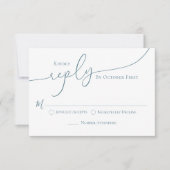 Eenvoudig minimalistisch zwart-tekstcalligrafie an RSVP kaartje (Voorkant)