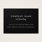 Eenvoudig Minimalistisch Zwart Visitekaartjes (Voorkant)