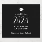 Eenvoudig minimalistisch zwart-wit afstudeerfeest bier etiket (Enkel label)