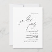 Eenvoudig minimalistisch zwart-wit afstudeerfeest kaart (Voorkant)