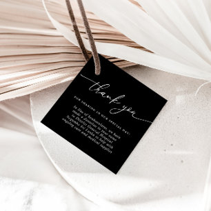 Eenvoudig Minimalistisch zwart-wit bedankt Bedankjes Labels
