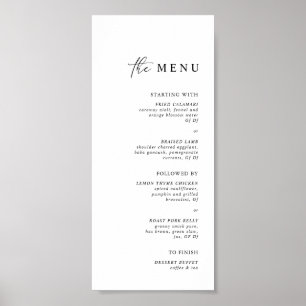 Eenvoudig minimalistisch zwart wit bruiloft diner  poster