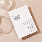 Eenvoudig minimalistisch zwart-wit bruiloft - Gege Informatiekaartje