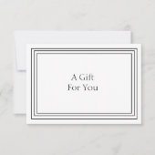 Eenvoudig minimalistisch zwart-wit cadeaucertifica (Voorkant)