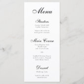 Eenvoudig minimalistisch zwart-wit elegant script menu (Voorkant)