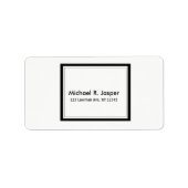 Eenvoudig minimalistisch zwart-wit etiket (Voorkant)