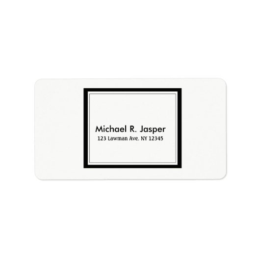 Eenvoudig minimalistisch zwart-wit etiket (Voorkant)