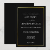 Eenvoudig minimalistisch zwart-wit huwelijk kaart (Voorkant / Achterkant)