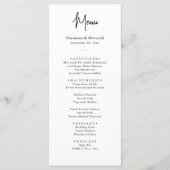 Eenvoudig minimalistisch zwart-wit huwelijk menu (Voorkant)
