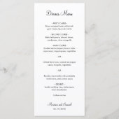 Eenvoudig minimalistisch zwart-wit huwelijk menu (Voorkant)