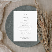 Eenvoudig minimalistisch zwart-wit huwelijk menu