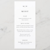 Eenvoudig minimalistisch zwart-wit huwelijk menu (Voorkant)
