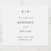 Eenvoudig minimalistisch zwart-wit huwelijk sparkling wijnetiket (Enkel label)