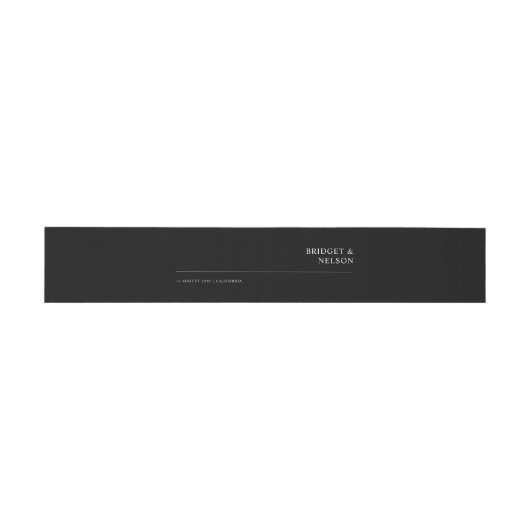 Eenvoudig minimalistisch zwart-wit huwelijk uitnodigingen wikkel (Vlak)