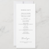 Eenvoudig minimalistisch zwart-wit huwelijksprogra (Achterkant)