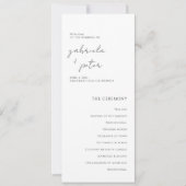 Eenvoudig minimalistisch zwart-wit huwelijksprogra (Voorkant)