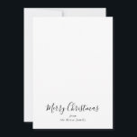 Eenvoudig minimalistisch zwart-wit kerst feestdagenkaart<br><div class="desc">Deze eenvoudige,  minimalistische zwarte kerstfeestkaart is perfect voor een feestelijke feestdag. Het ontwerp kenmerkt een elegant kalligrafiedoopvont.</div>