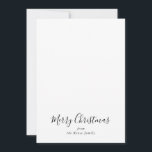 Eenvoudig minimalistisch zwart-wit kerst feestdagenkaart<br><div class="desc">Deze eenvoudige,  minimalistische zwarte kerstfeestkaart is perfect voor een feestelijke feestdag. Het ontwerp kenmerkt een elegant kalligrafiedoopvont.</div>