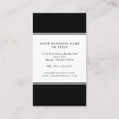 Eenvoudig minimalistisch zwart-wit kleurenblok visitekaartje (Achterkant)