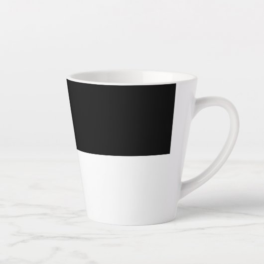 Eenvoudig minimalistisch zwart-wit latte mok (Rechts)