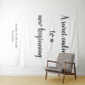 Eenvoudig minimalistisch zwart-wit-liefdescitaat wandkleed (In Situ (horizontaal))