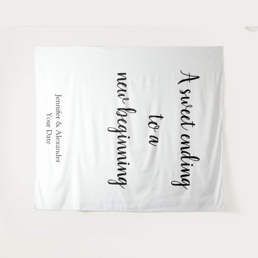 Eenvoudig minimalistisch zwart-wit-liefdescitaat wandkleed (Voorkant (horizontaal))