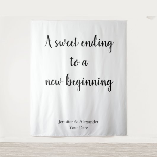 Eenvoudig minimalistisch zwart-wit-liefdescitaat wandkleed (Voorkant)