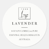 Eenvoudig minimalistisch zwart-wit Logo kaarsetike Ronde Sticker (Voorkant)