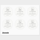 Eenvoudig minimalistisch zwart-wit Logo kaarsetike Ronde Sticker (Vel)