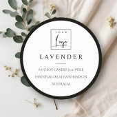 Eenvoudig minimalistisch zwart-wit Logo kaarsetike Ronde Sticker