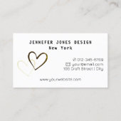 Eenvoudig Minimalistisch Zwart Wit met liefdeshart Visitekaartje (Achterkant)