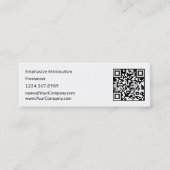 Eenvoudig minimalistisch zwart-wit mini visitekaartje (Voorkant)