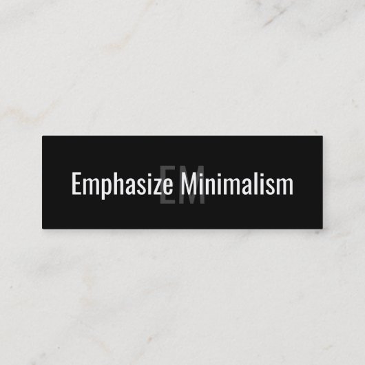 Eenvoudig minimalistisch zwart-wit mini visitekaartje (Achterkant)