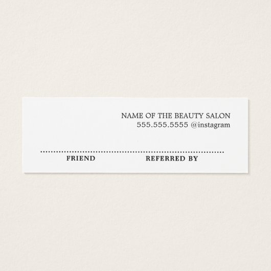 Eenvoudig minimalistisch zwart wit mini visitekaartjes (Achterkant)