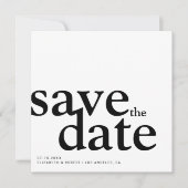Eenvoudig minimalistisch zwart-wit, modern save the date (Voorkant)