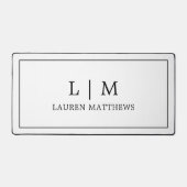 Eenvoudig Minimalistisch Zwart Wit Monogram Modern Bureaumat (Voorkant)