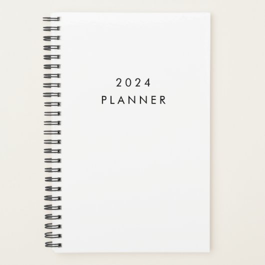 Eenvoudig minimalistisch zwart-wit planner (Voorkant)