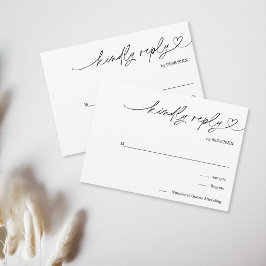 Eenvoudig Minimalistisch Zwart Wit Reacteer Alstub RSVP Kaartje
