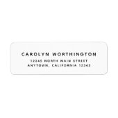 Eenvoudig minimalistisch zwart-wit retouradres etiket (Voorkant)