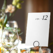 Eenvoudig minimalistisch zwart-wit tabelnummer kaart