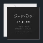 Eenvoudig minimalistisch zwart-wit vierkant save the date<br><div class="desc">Kan volledig worden aangepast aan uw behoeften. © Gorjo Design. Gemaakt voor je via het Zazzle platform. // Op zoek naar overeenkomende objecten? Andere kantoorbenodigdheden uit de set die beschikbaar is in de afdeling "collecties" van mijn winkel. // Hulp nodig bij het aanpassen van uw ontwerp? Heb je andere ideeën?...</div>