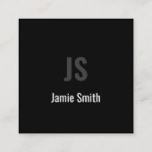 Eenvoudig minimalistisch zwart-wit vierkante visitekaartje (Achterkant)