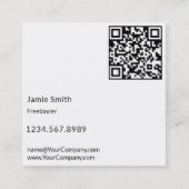 Eenvoudig minimalistisch zwart-wit vierkante visitekaartje (Voorkant)