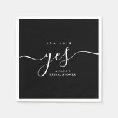 Eenvoudig minimalistisch zwart-wit Vrijgezellenfee Servet (Voorkant)