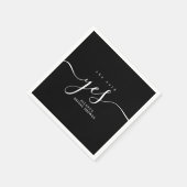 Eenvoudig minimalistisch zwart-wit Vrijgezellenfee Servet (Hoek)