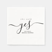 Eenvoudig minimalistisch zwart-wit Vrijgezellenfee Servet (Voorkant)