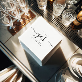 Eenvoudig minimalistisch zwart-wit Vrijgezellenfee Servet