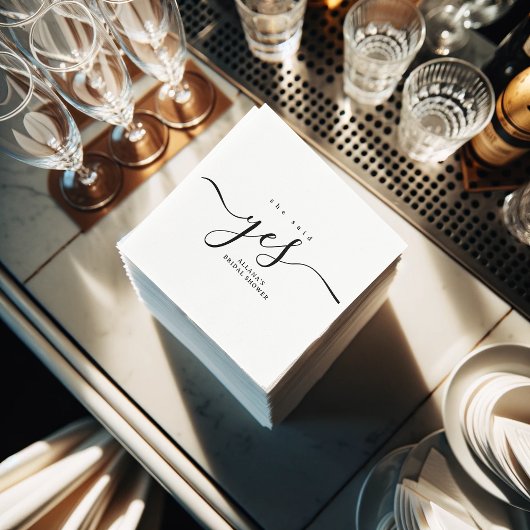 Eenvoudig minimalistisch zwart-wit Vrijgezellenfee Servet