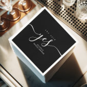 Eenvoudig minimalistisch zwart-wit Vrijgezellenfee Servet